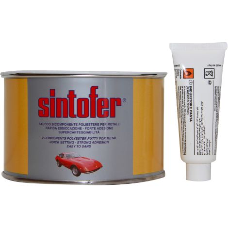 Sintofer putty 500 ml pour carrosserie fer mA tal polyester blanc