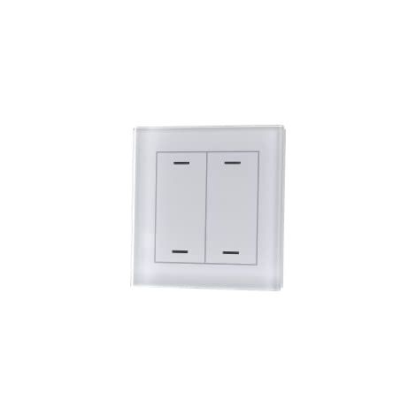 KNX BOUTON EN VERRE II LUMIÈRE 2 VOIES, RGBW, AVEC CAPTEUR DE TEMPÉRATURE, BLANC, BE-GTL2T. MDT BE-GTL2TW.01
