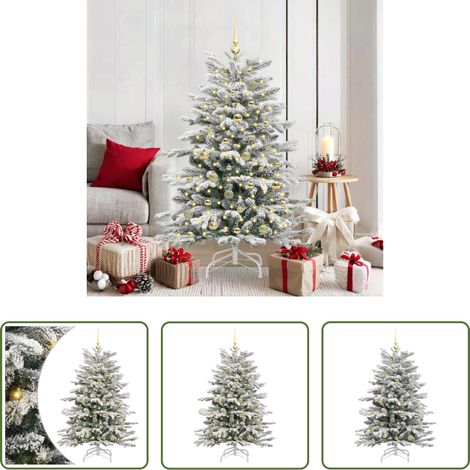 Kegelbaum -  Künstlicher klappbarer Weihnachtsbaum Weiß 150 cm PE und PVC