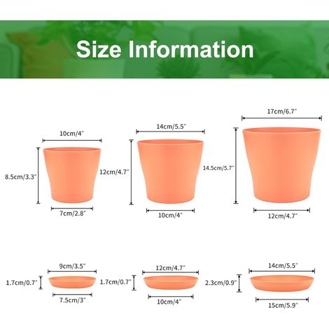 KINGLAKE 8 Pièces 10 CM Pots Plastique Plantes Petite , Cache pot Interieur Exterieur , Pot de Fleur Avec Plateaux , Convient aux Semis, Cactus, Plantes Succulentes, Orchidées, Herbes -8 Coloré (1/4)