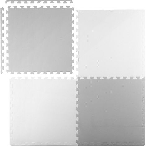 Large foam mat, Ricokids puzzle 60x60cm 4 pcs white and gray (1/5)