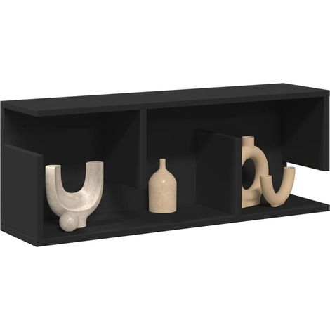 Wandschrank 80x20x30 cm Schwarz Holzwerkstoff