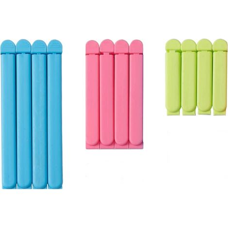 12 Pinces Alimentaires en Plastique, Clips, Clip Fermeture Sachet, Pince Alimentaire Plastique, Clip Fermeture Cuisine, Clips Sachet, Clip Fermeture Sac, Sealing Clips pour Cuisine (1/5)