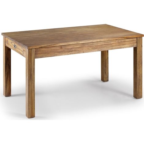 Table de repas rectangulaire en bois massif naturel de Mindy Mazari 150cm (1/5)