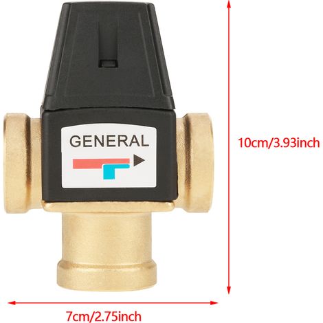 Robinet mélangeur thermostatique 3 voies en laiton avec filetage intérieur DN20 pour chauffe-eau solaires (1/5)