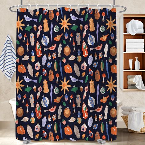 Rideau de bain en polyester 180x180 pratique bâche de douche pour un printemps fleuri dans la salle de bain (1/5)