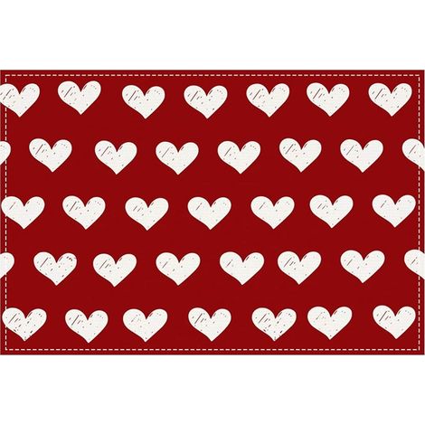 Placemat - Linen - 30 x 45 cm - Rouge - Pour Décoration De Table Festive Et Usage Quotidien - 1 Pièce (1/5)