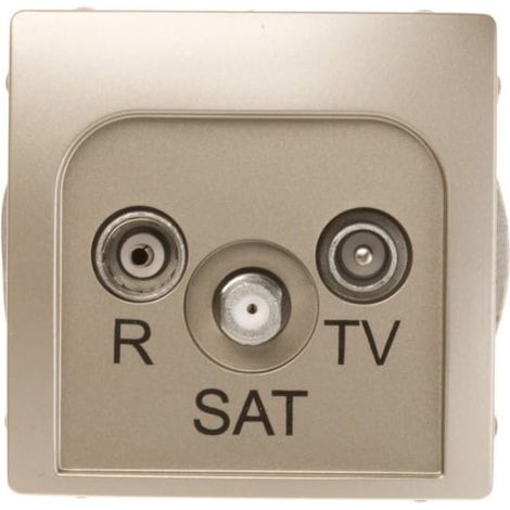 Prise d'antenne Simon Basic RD/TV/SAT, finition satinée, bmzar-SAT1.3/1.01/29