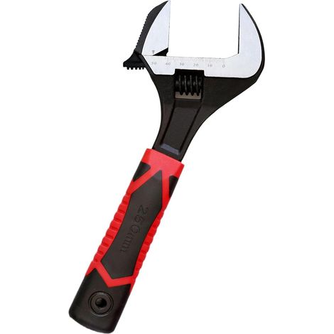 Verstellbarer Schraubenschlüssel 250 mm, 60 mm Öffnungsweite, 2-in-1-Kombination aus verstellbarem Schraubenschlüssel und Rohrzange, CR-V-Stahl, Softgriff, Reparaturwerkzeug für Haus, Sanitär, Garage  (1/5)