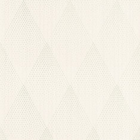 BRICOFLOR Papier peint blanc et argent | Papier peint pailleté | Papier peint moderne | Papier peint losange & pois | Papier peint couloir séjour - 10,05 x 0,53 m (1/5)