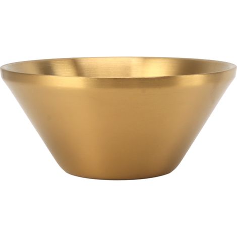 Salatschüssel aus Edelstahl 304, doppelwandig, rund, stilvoll, ideal für Salate, Snacks, Reisnudeln und Eiscreme, goldfarben, 13 cm / 5,1 Zoll (1/5)