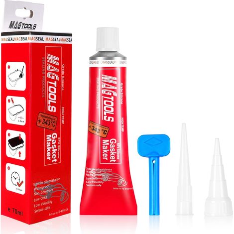 Pate a Joint Moteur, 70ml Silicone Joint Carter Huile Moteur  Joint Silicone d'étanchéité de Service du Moteur Automobile,Silicone Résistant à Haute Température de -62°C à 343°C (1/5)