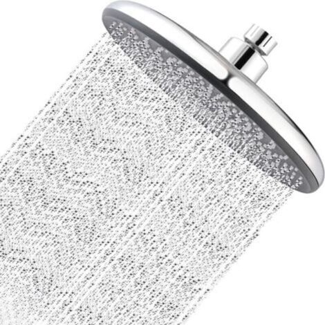 Pommeau de Douche, Tete de Douche Chromage Douche Pluie Ø220mm Booster Intégré et Système d'économie d'eau 330 Trous de Sortie d'eau en Silicone Réglable à 360° Avec Boule Rotative (1/4)