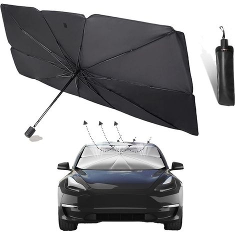 Pare-Soleil de Voiture pour Pare-Brise, Matériau 5 Couches, Pliable et Rétractable, Protection UV, Convient à la Plupart des Modèles (Grand) (1/5)
