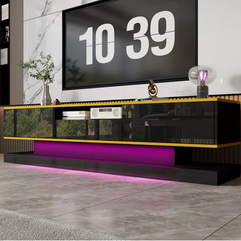 mobile tv 180 cm con 3 cassetti LED oro salvaspazio OKMYHOME (1/5)