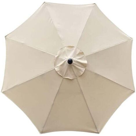 Toile de parasol, 8 baleines, 3 mètres, imperméable, résistante aux UV, toile remplaçable, idéale pour le jardin, l'extérieur et la terrasse, beige (1/3)