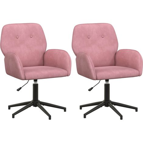 Sillas de escritorio giratorias 2 uds. 54 x 55 x 90 cm Rosa vidaXL (1/5)