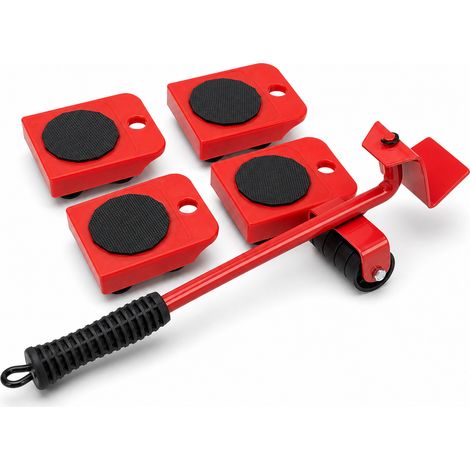Kit di trasporto per mobili pesanti 5 pezzi con freno rosso (1/5)