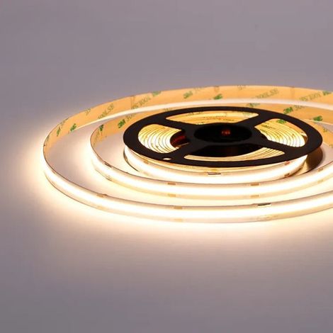 Ruban LED COB 5M 24V 10W/M IP20 480LED/m - Blanc Extra Chaud 2200K - SILUMEN (1/4)
