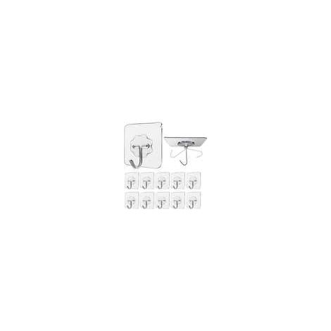 (10 Stück) Transparenter Klebehaken 15 kg (max.) für Wandhandtuchhalter, ideal für Badezimmer, Küche und Decke.