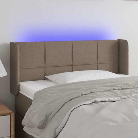vidaXL Cabecero con LED de tela gris taupe 93x16x78/88 cm (1/5)