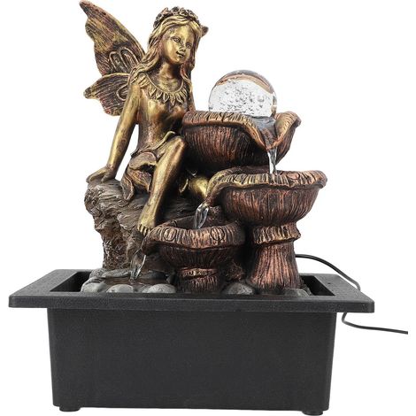 Fontaine de Table, Fontaines d'eau d'intérieur, Pompe Silencieuse USB, Augmente l'humidité, Décorative avec Lumière LED, Fontaine de Bureau de Méditation Zen d'intérieur pour (1/5)