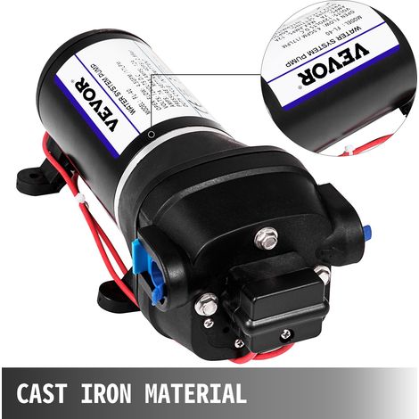 Acier moulé, pompe à eau à membrane 12 V auto-amorçante 17 L/min pour camping-car, bateau et jardin (1/5)