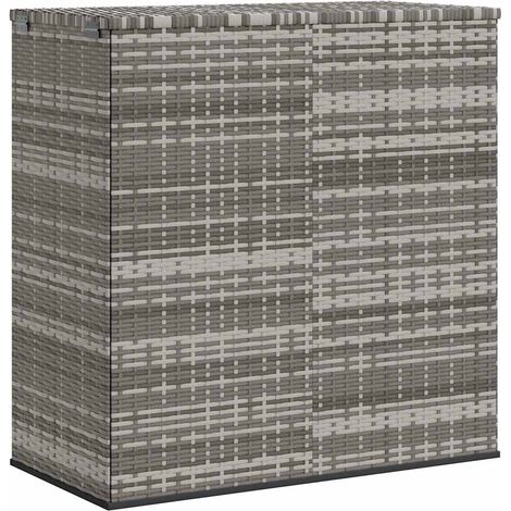 Garden Cushion Box PE Rattan 100x49x103.5 cm Grey vidaXL (1/5)
