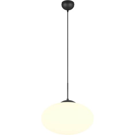 Suspension Trio Fomento verre noir ovale blanc Ø40 E27 (1/3)