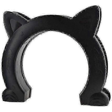 Porte pour chat/tunnel pour chatons d'intérieur noir avec instructions d'installation faciles. Compatible avec une installation sur porte. (1/5)