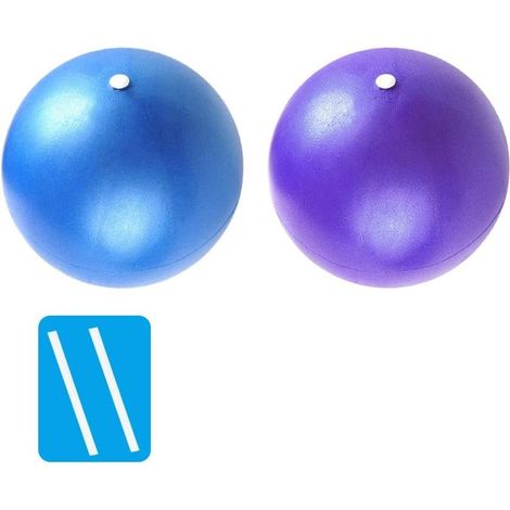 Pilatesball-Set, 2 Stück, 23 cm, mit Aufblasröhrchen – weicher Fitnessball – Core-Training – Yoga (1/4)