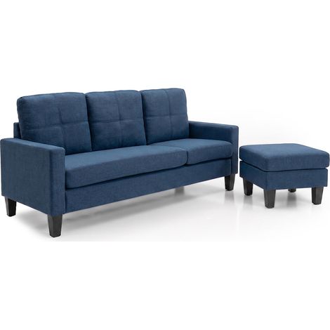 Sofa Vika + Puff Convertible en Chaise Longue, Azul (1/5)