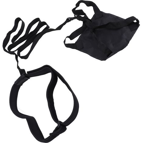 Parachute de natation professionnel, sûr et portable, ceinture de résistance pour l'entraînement à la natation, pour enfants et adultes, 20 cm / 7,9 pouces, noir (1/5)
