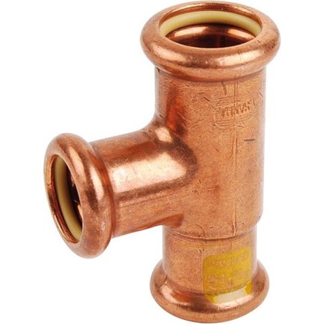 Té inégal femelle à sertir Ø22 - 22 - 18 pour tube cuivre chauffage et sanitaire - THERMADOR 6130222218