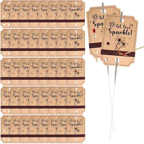 Étiquettes pour bougies magiques en kraft – Lot de 100 pièces avec bandes allume-feu métalliques – Idéales pour mariages, fêtes et cérémonies (1/5)