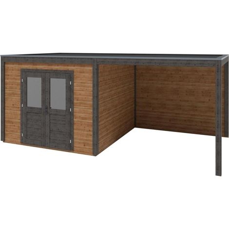 Casetta da giardino in legno Sora 6.06x3.09 m - 18.73 m2 - 28 mm - impregnata - 000480 (1/5)