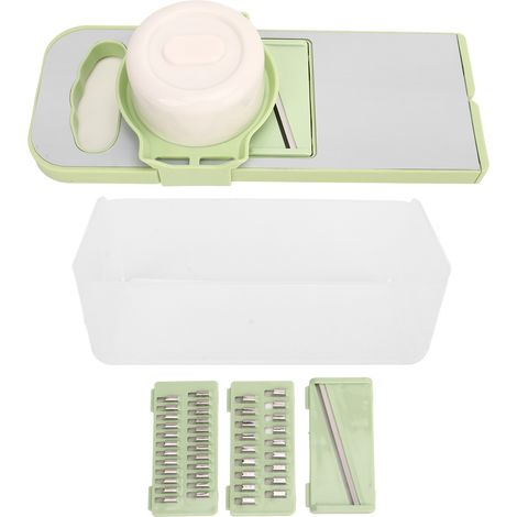 Coupe-légumes multifonctionnel antirouille, hachoir à légumes et à pommes de terre, hachoir à ail pour la maison, la cuisine et les restaurants, 3 lames + boîte de rangement (non magnétique) (1/5)