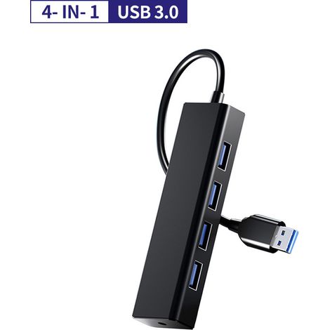 USB-Hub, 4-Port-Adapter Multipresa USB 3.0, 5 Gbit/s USB-Unterstützung für Desktop, Laptop, Xbox, Flash-Laufwerk, Festplatte, Konsole, Stampante, PC, Tastiera, HP, Dell