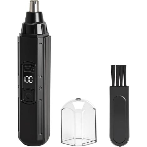 Nose Trimmer, USB Rechargeable Electric Nose and Ears, Painless and Professional Eyebrow Trimmer for Men and Women (Black) (1/5)