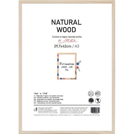 Cornice Portafoto da Parete Natural Wood A3 29,7 x 42 cm