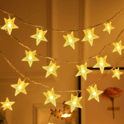 Guirlande lumineuse étoilée,Guirlande Guinguette,1 modes d'éclairage,Decoractive pour chambre à coucher,Terrasse,fête,anniversaire,Saint-Valentin,Nol,décoration d'arbre -1,5m 10led (1/5)