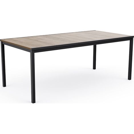Table d'extérieur Sarnia, 8 places, résistant aux UV, 95x200x75h cm noir anthracite