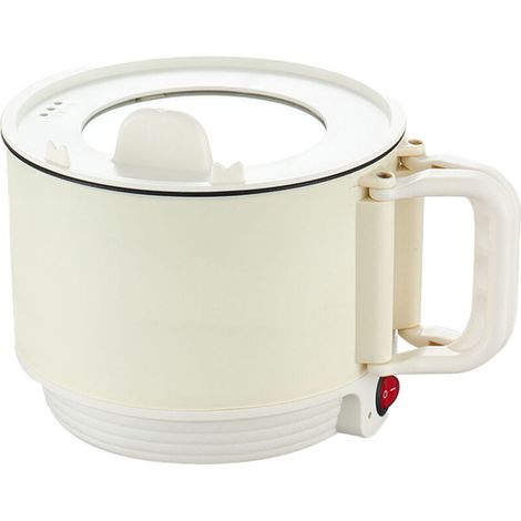 Mini Cuiseur Électrique Portable 220V - Marmite Chaude Rapide, Idéal pour Soupes, Nouilles et Steaks en Camping - Blanc