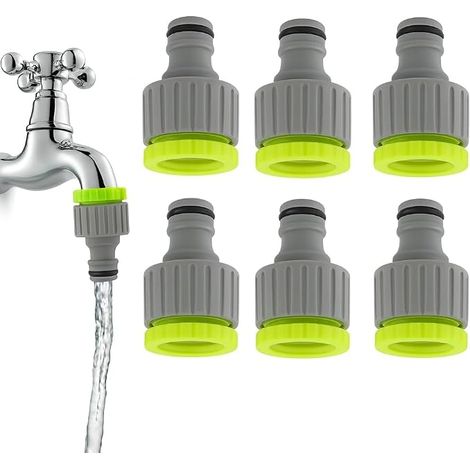 6PCS Adaptateurs De Tuyau D'arrosage, 2-en-1 Raccord de Robinet, Raccord Robinet, Raccord Arrosage, Raccord Robinet Tuyau Arrosage, Nez De Robinet, Embout Robinet Tuyau D'arrosage (1/5)