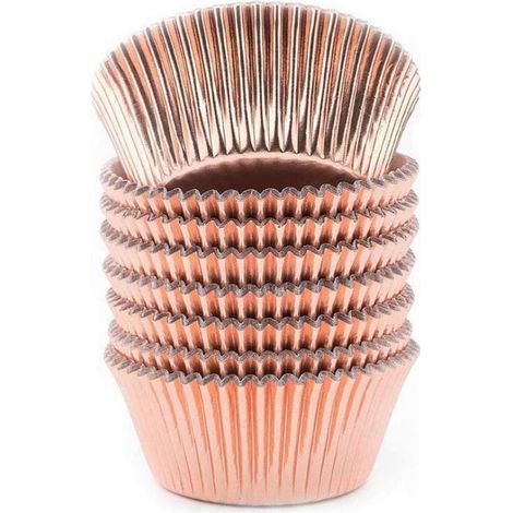 Moules de cuisson en aluminium — Idéaux pour Noël, les fêtes, les mariages et les anniversaires (Or rose, lot de 100) (1/5)