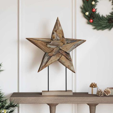 Weihnachtsstern Braun 59,5 x 18 x 74 cm Massivholz Teak