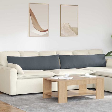 Sofakissen 2 Stück Dunkelgrau 145 x 40 cm Cordstoff