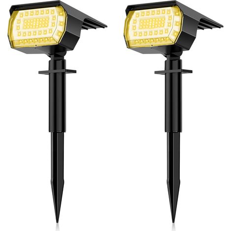 2 Projecteur Solaire,57 LED,Lumière Blanche Chaude,IP65,Jardin Allée (1/5)