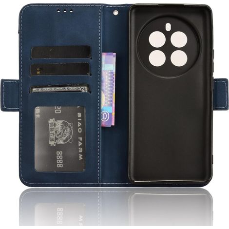 Funda tipo libro para Realme 12+ Plus 5G, ranura para tarjeta, azul marino (1/5)