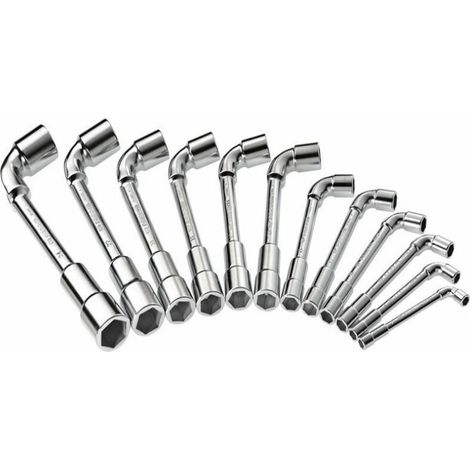 Clé à pipe, Set de 12 pièces à 6 pans, Acier robuste, Résistante à l'usure, Adaptée aux travaux de plomberie, bricolage et réparations mécaniques, OUYLAF (1/5)
